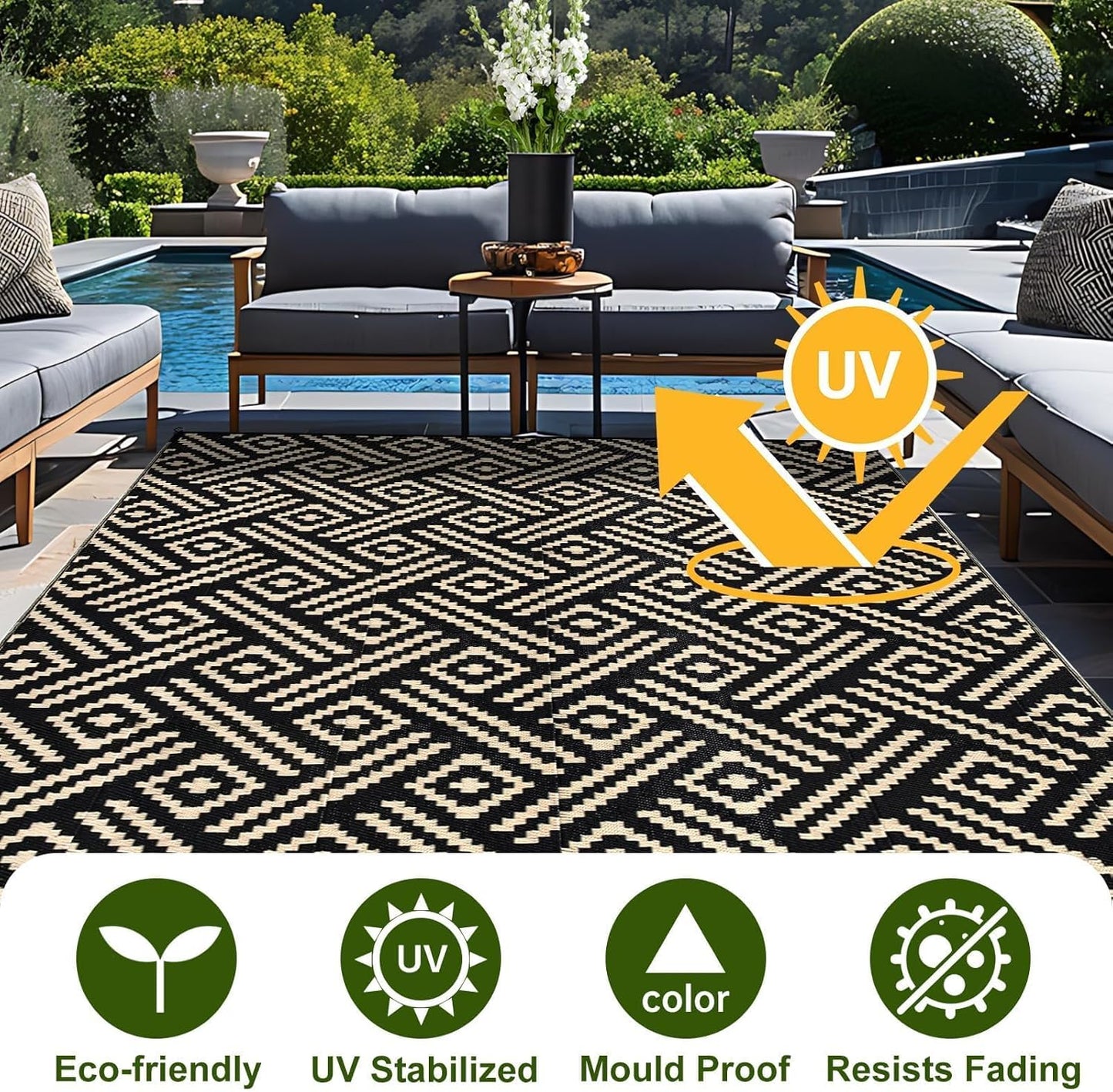 OPPODREAM Reversible Outdoor Rug