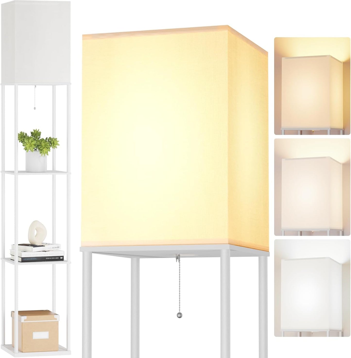 Elegant Standing Lamp with Shelves