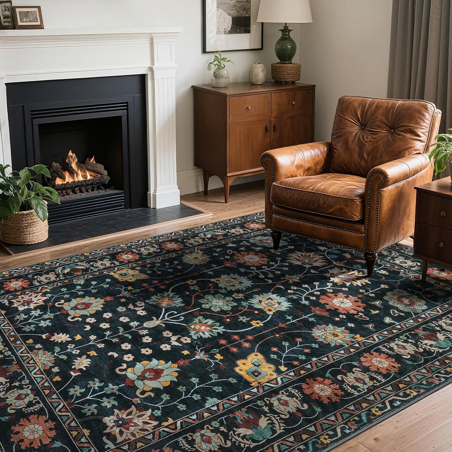 Enchanting Floral Washable Rug