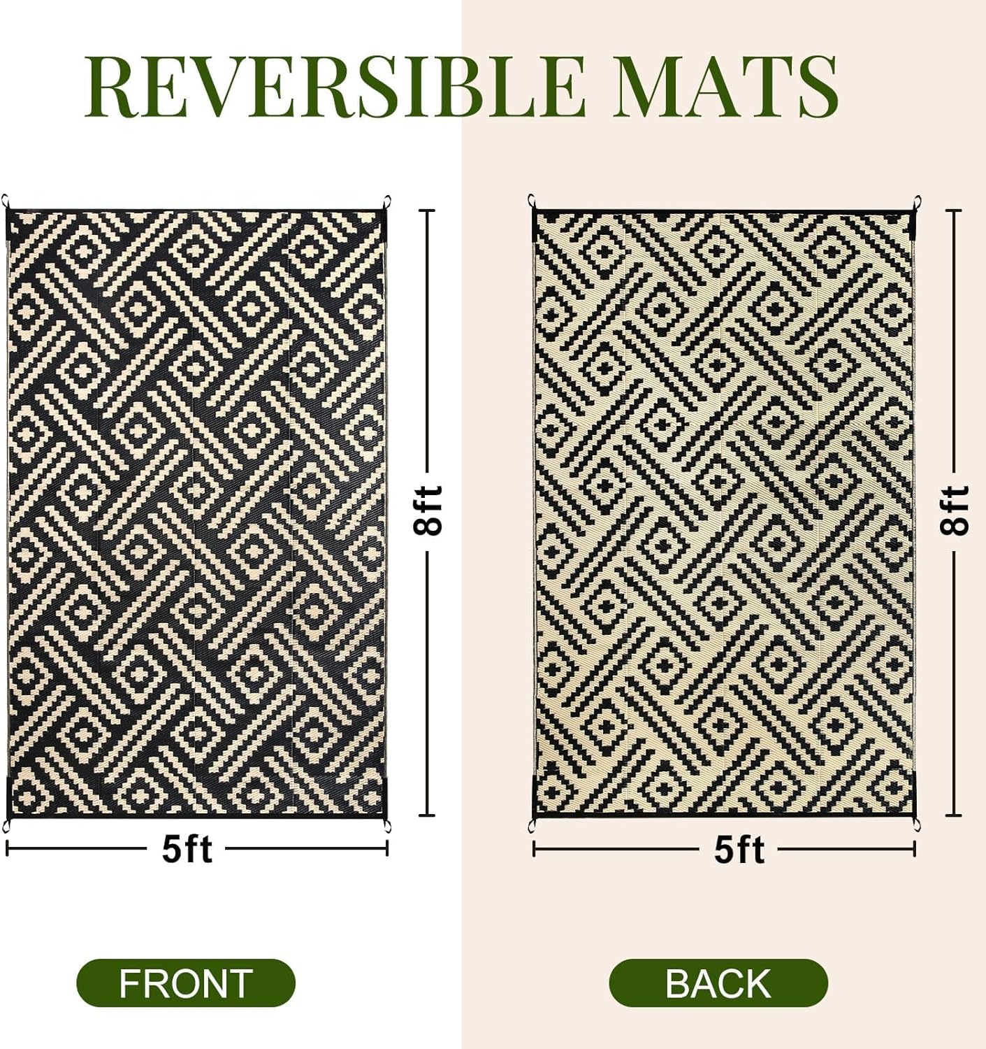 OPPODREAM Reversible Outdoor Rug